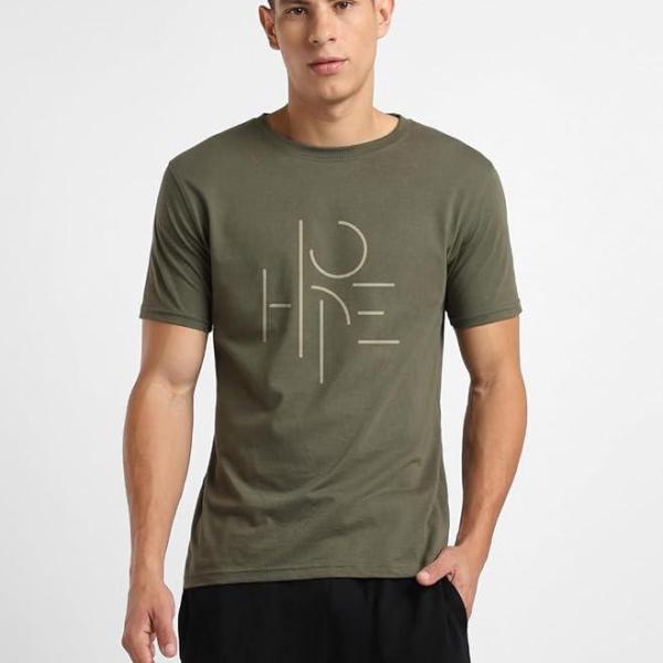 Men’s Cotton Regular Fit Typography T-Shirt