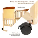 Rocking Wooden Baby Cot with Mosquito Net