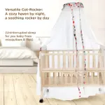 Rocking Wooden Baby Cot with Mosquito Net