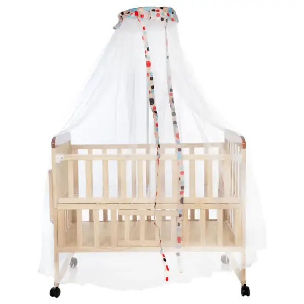 Rocking Wooden Baby Cot with Mosquito Net