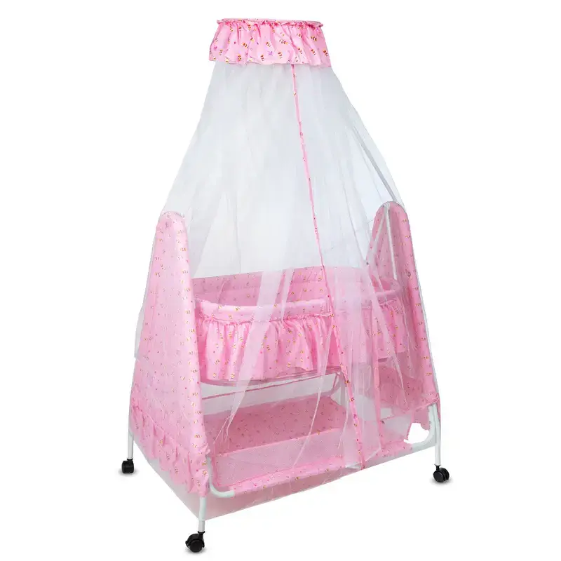 Spacious Swinging Baby Cradle with Mosquito Net