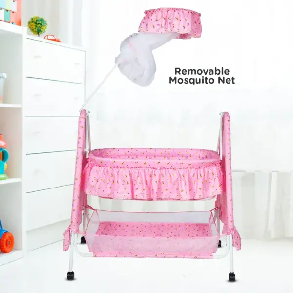 Spacious Swinging Baby Cradle with Mosquito Net