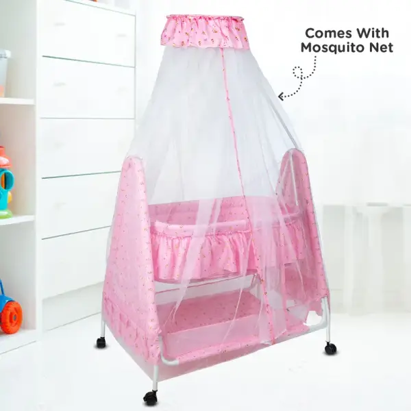 Spacious Swinging Baby Cradle with Mosquito Net