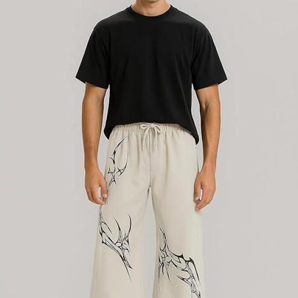 Aesthetic Gothic Wide Leg Baggy Pants for Men
