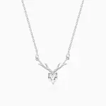 Silver Deer Heart Necklace
