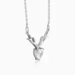 Silver Deer Heart Necklace