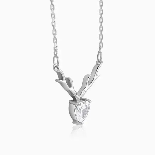 Silver Deer Heart Necklace