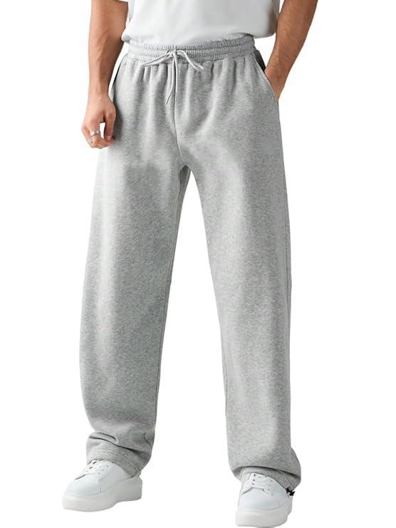 Men’s/Unisex Stretchable Pure Cotton Baggy Jogger Pants with Open Bottom and Drawstring Waist
