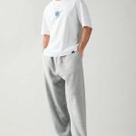 Men’s/Unisex Stretchable Pure Cotton Baggy Jogger Pants with Open Bottom and Drawstring Waist