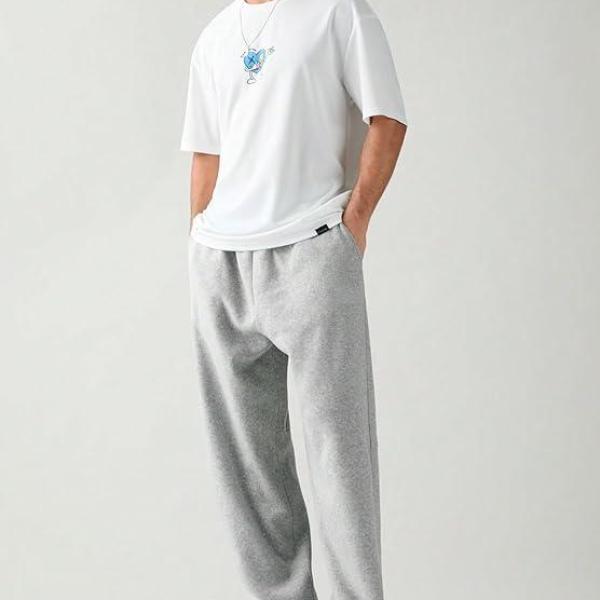 Men’s/Unisex Stretchable Pure Cotton Baggy Jogger Pants with Open Bottom and Drawstring Waist