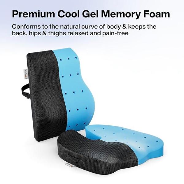 Orthopedic Back Support & Coccyx Seat Cushion Combo