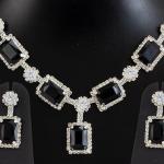 Classic American Diamond Jewellery Set in Silver Finish