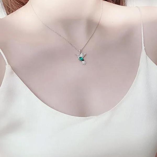 Austrian Crystal Green Hummingbird Jewellery Set