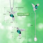Austrian Crystal Green Hummingbird Jewellery Set