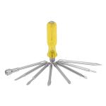 8-in-1 Multi-Purpose Screwdriver Kit with 3 Flat Blades, 3 Phillips Heads, 1 Round Poker Bar & Extension Rod