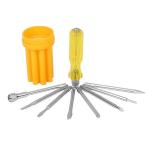 8-in-1 Multi-Purpose Screwdriver Kit with 3 Flat Blades, 3 Phillips Heads, 1 Round Poker Bar & Extension Rod