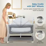 Manual Swing Cradle for Newborn Baby with Mosquito Net