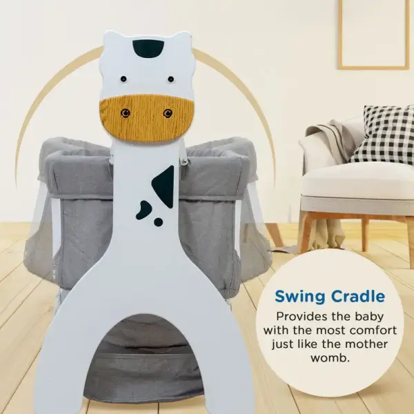 Manual Swing Cradle for Newborn Baby with Mosquito Net