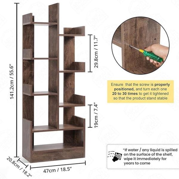 Open Wooden Bookshelf