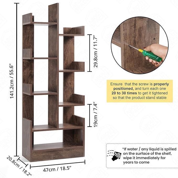 Open Wooden Bookshelf