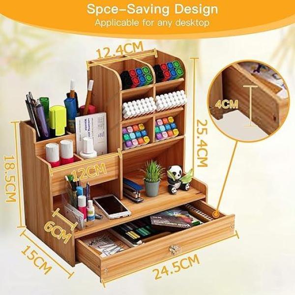 Wooden Pen Stand Desk Organizer