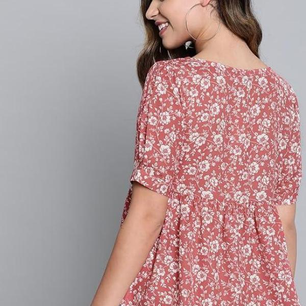 Women’s Floral Print Modern Fit Tunic Shirt
