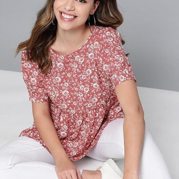 Women’s Floral Print Modern Fit Tunic Shirt