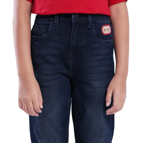 SLOUCHY FIT SOLID JEANS TOBBY - DARK BLUE