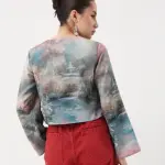 CROPPED ABSTRACT PRINT TOP TOULON - MULTI
