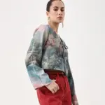 CROPPED ABSTRACT PRINT TOP TOULON - MULTI