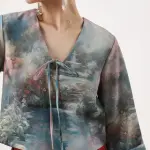 CROPPED ABSTRACT PRINT TOP TOULON - MULTI