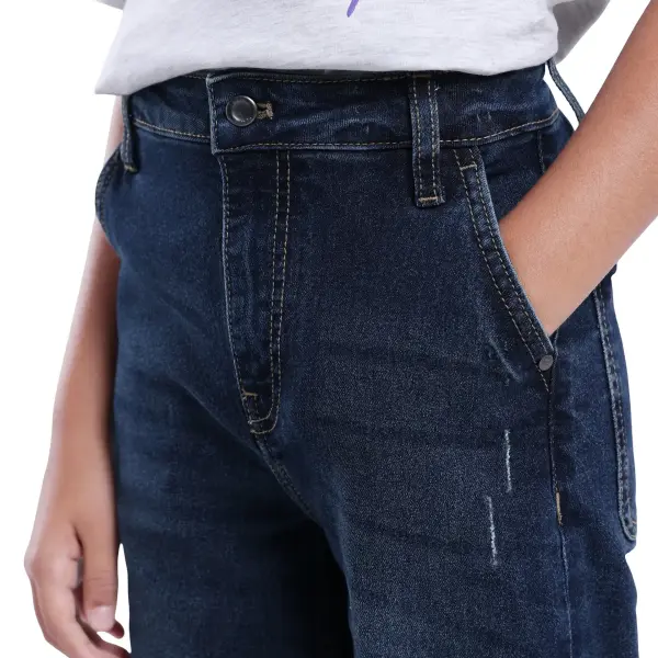 COTTON SOLID JEANS VAIL - DARK BLUE