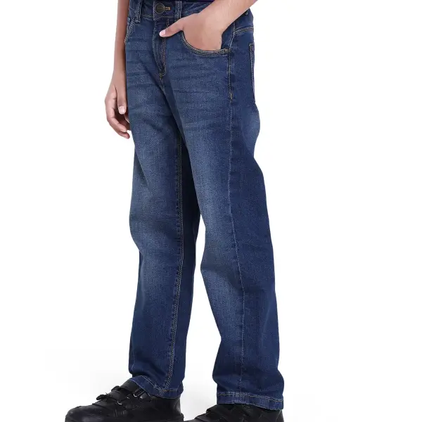 RELAX FIT SOLID JEANS YOSH - BLUE