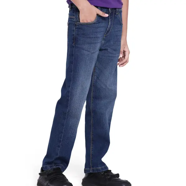 RELAX FIT SOLID JEANS YOSH - BLUE