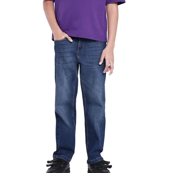 RELAX FIT SOLID JEANS YOSH - BLUE