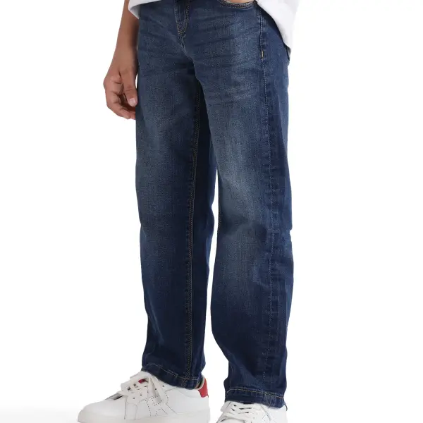 RELAX FIT SOLID JEANS YOSH - BLUE